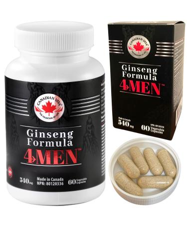 Canadian Vita Ginseng Formula 4MEN - Natural Ingredient Supplement - Canadian Ginseng/Tribulus Terrestris/Tongkat Ali/Epimedium Brevicornu - Energy/Immunity/Focus/Stress Relief