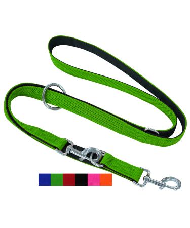Dey - Premium Hundeleine Air Mesh 2m |3 -way adjustable |For small medium -sized and large dogs |Many colors |Doubleein dog cat |Tow leash |Fire leash |Puppy leash |Green XS XS/S - 1.5 x 200 cm green