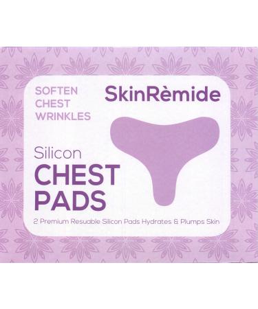 Skinremide 2 Silicon Chest Wrinkle Pads - Anti Wrinkle Premium Reusable Patches for Skin Lines Prevention - Wrinkle Smoothing Overnight Treatment for Decollete