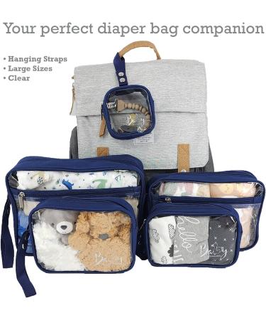 Llama Bella Navy 5pc Diaper Bag Organizer Set with Clear Pouches, Straps, and Pacifier Case - Buy Online on GoSupps.com