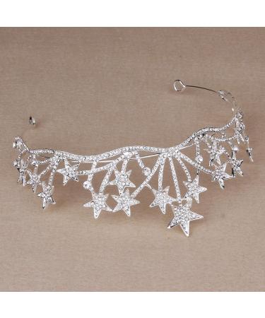 Vofler Silver Tiara Headband with Crystal Rhinestones - Ideal for Women, Birthday, Wedding, Prom, and Costume Parties - Buy Online on GoSupps.com