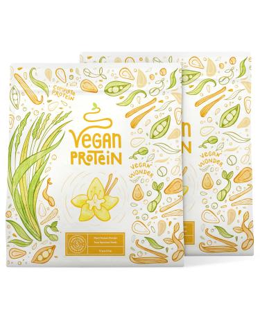 Vegan protein powder - 1200g vanilla protein powder - 22g protein (on 30g) - Premium quality vegan protein shake - whey replacement - from soy rice peas sunflower & pumpkin seeds vanilla 1200g - Buy Online on GoSupps.com