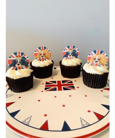 Cavalier King Charles Spaniels Round Coronation Edible Cup Cake Topper Decorations (24 pre-Cut on Wafer) 24 pre-cut on wafer - Buy Online on GoSupps.com