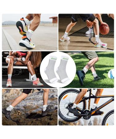 Plantarelief Neuropathy Socks for Women & Men - Compression Ankle Socks for Pain Relief & Swelling - 2 Pairs L/XL - White - Buy Online on GoSupps.com
