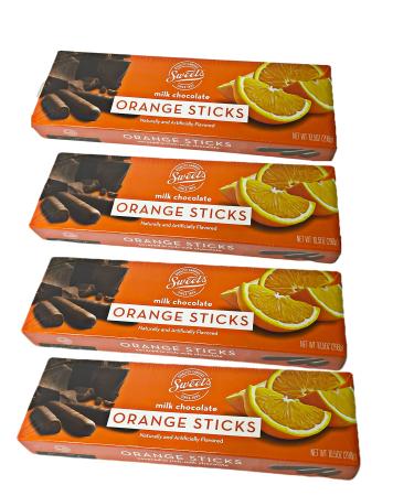 Sweet's Milk Chocolate Orange Sticks, 10.5oz Box(Pack of 4 boxes)