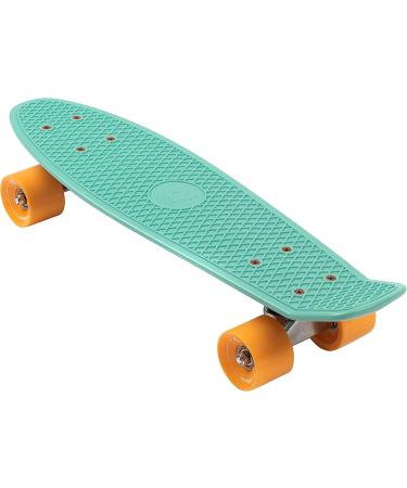 Retrospec Quip Mini Cruiser Skateboard 22.5 Seafoam | Compact Retro Plastic Complete Skateboard with ABEC 7 Bearings and PU Wheels - Buy Online on GoSupps.com