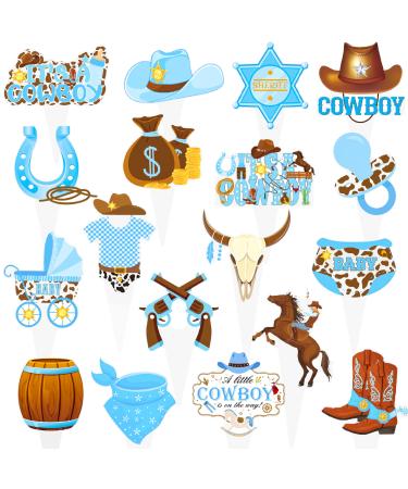 Cowboy Cupcake Cake Toppers Western Theme Cake Topper Cowboy Cake Picks Cake Decoration for Kids Cowboy Birthdays Party Cowgirl Party Supplies Western Decorations