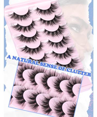 False Lashes Natural Look Wispy Lashes That Look Like Extensions Fluffy Cat Eye Lashes Lashes Fluffy D Curl Strip Fake Eyelashes Pack by Goddvenus Strip Lashes - Buy Online on GoSupps.com