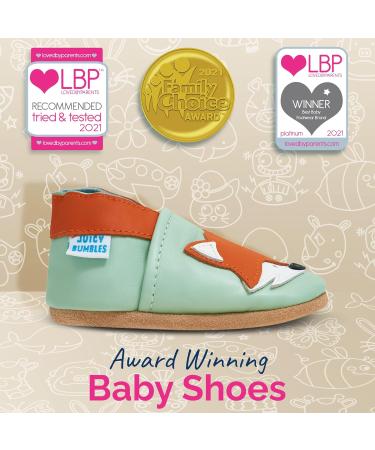Soft Sole Baby Shoes - Leather Toddler Shoes for Baby Girl or Boy (6-12 Months) - Grey Fox Design - Buy Online on GoSupps.com