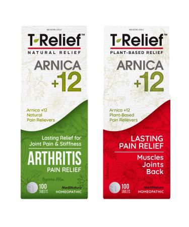 MediNatura Whole Body + Joints Bundle T-Relief Arnica +12 Natural Arthritis Pain Tablets 100ct + T-Relief Arnica +12 Natural Pain Relieving Tablets 100ct - Buy Online on GoSupps.com