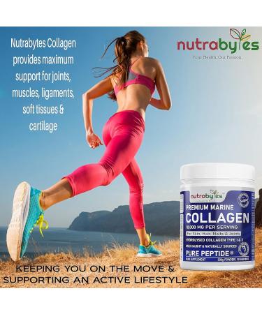 Marine Collagen Powder 10000mg Type 1 & 3 | Unflavoured Hydrolysed Protein Peptides for Skin, Hair, Nails, Joints & Gut | 19 Amino Acids | Kosher & Halal Certified - Buy Online on GoSupps.com