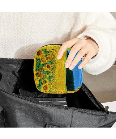 Sunflowers Sanitary Napkin Storage Bag - Portable Period Pouch for Women & Teens - Multi-colored - 1PC - Buy Online on GoSupps.com