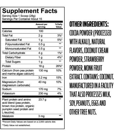 Vega Chocolate Strawberry Rest & Repair Powder 15 OZ - Plant-based Recovery Formula - Buy Online on GoSupps.com