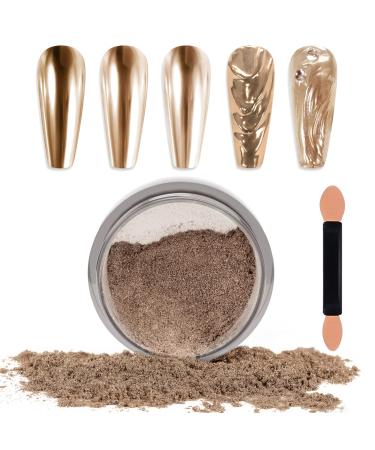 Laza chrome nail powder mirror effect metallic dust holographic glitter glittered manicure decoration reflective pigment for diy gel polish nail art resin crafts with champagne gold champagne gold - Buy Online on GoSupps.com