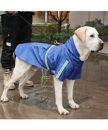 Petcute Waterproof Dog Rain Coat - Windproof Reflective Adjustable Jacket for Small Medium & Large Dogs - 2XL Dark Blue - Buy Online on GoSupps.com