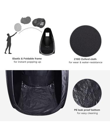 AW Black Portable Spray Tanning Tent Pop Up Booth | Sunless Waterproof with Clear Window & Carry Bag | 49x45x84 - Perfect for Makeup & Painting - Buy Online on GoSupps.com