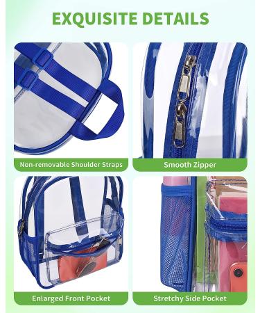 MAY TREE Clear Backpack Stadium Approved 12126  Heavy Duty Clear Mini Backpack for School Concert Festival Sport Blue - Buy Online on GoSupps.com