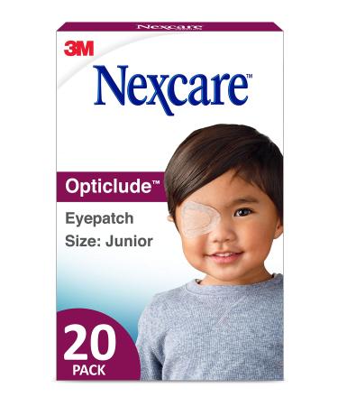 Nexcare Opticlude Eyepatch, Junior-Size, Designed To Help Lazy Eye, Hypoallergenic Adhesive, For Boys And Girls, 20 Count (Pack of 4) 20 Count (Pack of 4) Opticlude