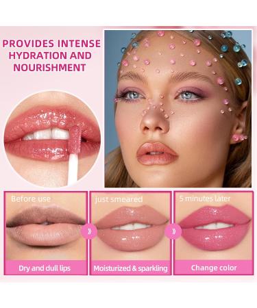 Magic Color Changing Lip Oil | Hydrating & Plumping Lip Gloss | Non-Sticky Moisturizing Lip Care - Long Lasting Fresh Texture in PINK - Buy Online on GoSupps.com