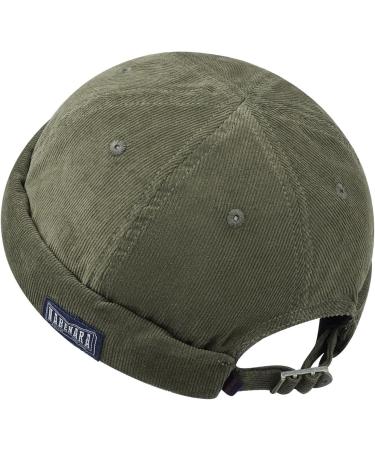 Clape Cotton Docker Cap for Men - Adjustable Seemanns Cap with Corduroy Brimless Design - Perfect Fishing Beanie - HBH01-Green - Buy Online on GoSupps.com