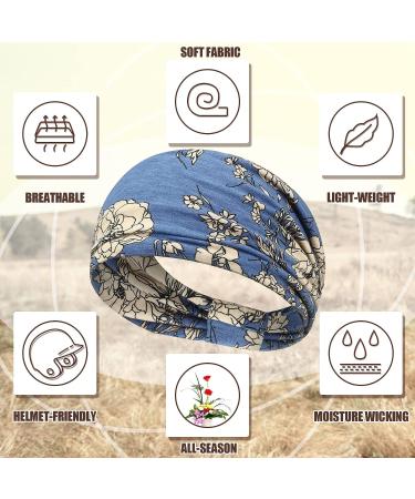 XunYee 12 Pcs Boho Headbands for Women - 7.08 Inch Wide Stretch African Headbands for Yoga, Workout, and Fashion - Elastic Knotted Headband Wrap Motorcycle Hair Accessories - Buy Online on GoSupps.com