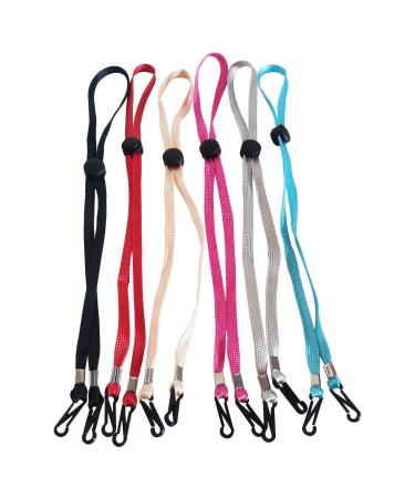 Golfball-Uhu 6 Pack glasses band Mask holder Mask band Cycle Band glasses tapes for mask mouth protection ear pain relief (6 colors) 68cm / 34cm folded