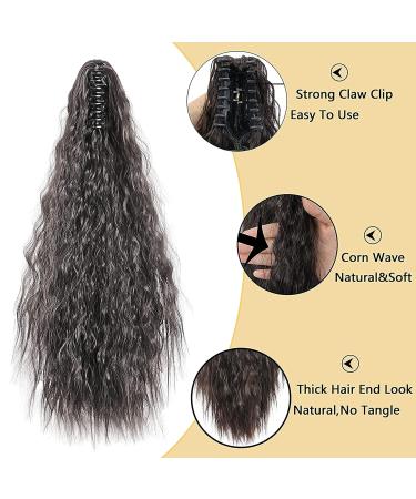 Meiriyfa Long Black Curly Ponytail Extensions for Black Women | 55cm Synthetic Claw Clip Hair Extensions - Buy Online on GoSupps.com
