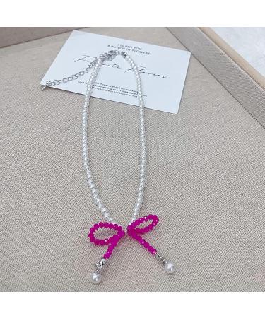 Oralgo's Bohemian Pearl Necklace | Loop Trailer & Collarbone Chain | Crystal Pearls Jewelry for Women & Girls - Black - Buy Online on GoSupps.com