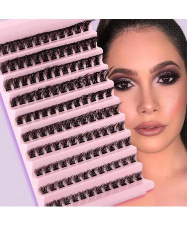 Riya Lash Clusters 120Pcs DIY Eyelash Extenisons Natural Look Wispy Clusters Lashes 8-16MM D Curl Individual Lashes DIY at Home Wispy Fluffy Lash Extensions Reusable Individuals DIY at Home (03) RY-03
