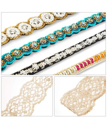 WILLBOND Rhinestone Beaded Headbands - Set of 10 | Elegant Lace Handmade Headwraps for Girls and Women | Vintage Crystal Hairbands | Hair Accessories - Buy Online on GoSupps.com