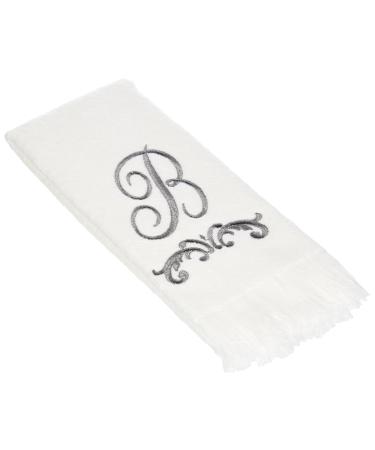 Avanti Linens - Fingertip Towel, Soft & Absorbent Cotton Towel (Monogram Collection, Initial A), White A Fingertip