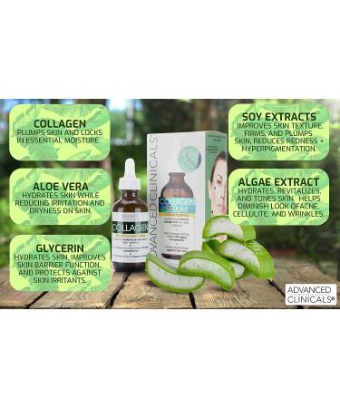 Advanced Clinicals Collagen Set: Body Cream & Facial Serum for Hydration, Firming, and Plumping - 2-Piece Set - Buy Online on GoSupps.com