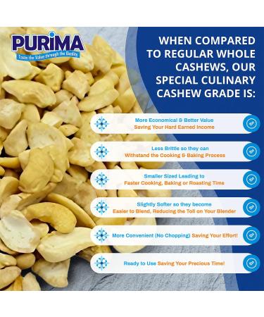 Premium Raw Broken Cashew Nuts 1kg - High-Quality Pieces for Baking & Cooking - PURIMA NATURAL 1 kg - Buy Online on GoSupps.com