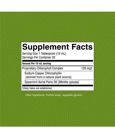 Nature's Sunshine Chlorophyll Liquid Extra Strength 16 fl. oz - Kosher Fresh Mint Chlorophyllin for Detox & Digestive Support - Buy Online on GoSupps.com