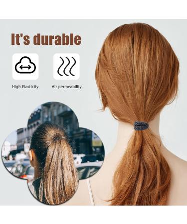 16 Pack Seamless Thick Cotton Hair Ties - No Crease, No Slip Ponytail Holders for Women & Girls (Dark Colors) - Buy Online on GoSupps.com