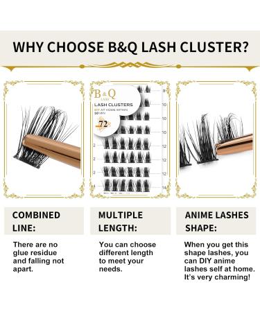 72 Cluster Lashes D Curl | Soft Fluffy Natural Eyelash Extensions - UK-FD-B38-D-16 - Buy Online on GoSupps.com