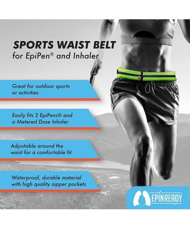 EpiPen Waist Belt with Medical Alert Tag | Fanny Pack for EpiPen and Inhaler | Midnight Black - Buy Online on GoSupps.com