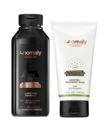 Anomaly Vegan Shampoo + Hair Mask Spa Gift Set | Clarifying Charcoal Scalp Shampoo & Bonding Treatment Mask with Keratin & Quinoa Protein | Sulfate Free | Clear  White  2 Piece Set