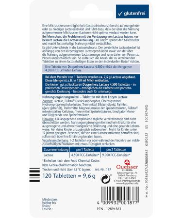Buy Double Heart Lactase 4 500 - 120 Tablets for Lactose Intolerance | Improve Digestion | Easy Click Dispenser - Buy Online on GoSupps.com