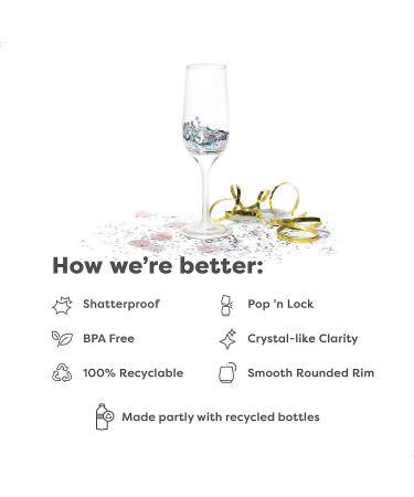 TOSSWARE POP 6oz Stemmed Flute Set of 12 - Premium Quality, Recyclable, Unbreakable & Crystal Clear Plastic Champagne Glasses - 12 Count - Buy Online on GoSupps.com