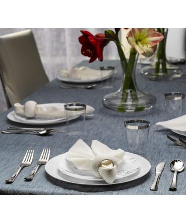 PLASTICPRO Disposable Heavy Duty Silver Plastic Knives Fancy Plastic Silverware Looks Like Real Silver Cutlery - Utensils Great for Catering Events Restaurants Parties and Weddings Pack of 40 - Buy Online on GoSupps.com