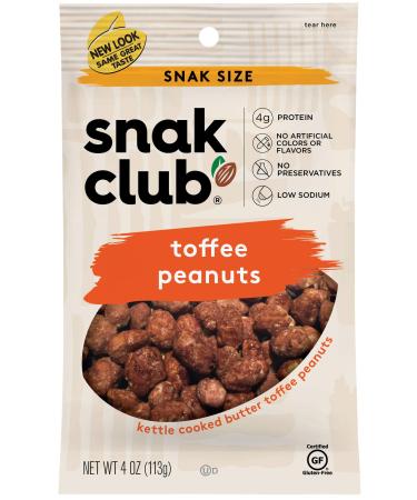Snak Club Toffee Peanuts, 4 Ounce (Pack of 12) Toffee Peanuts 4 Ounce (Pack of 12)