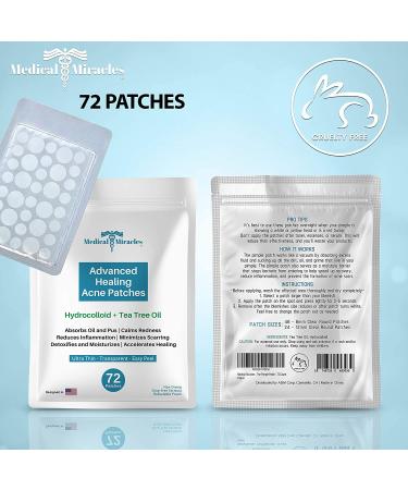 Maximum Strength Hydrocolloid Acne Remover Stickers | 72 Pack for Fast Healing | Tea Tree Infused Pimple Dots for All Skin Types - Buy Online on GoSupps.com