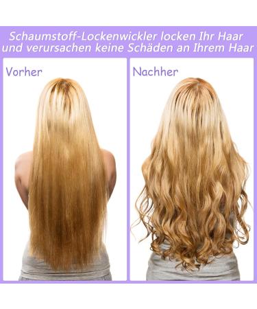 40 Flexible Papilotten Curly Hair Winders - Heat-Free Foam Curlers for All Hair Lengths (Violet) - Buy Online on GoSupps.com