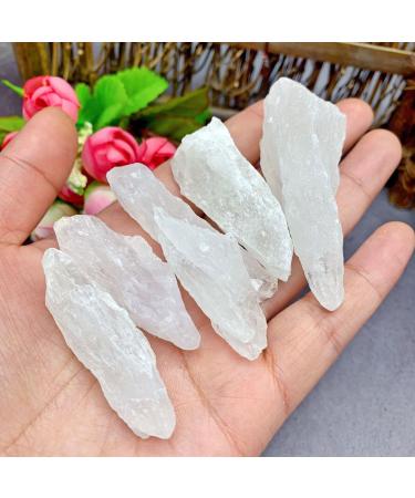 Natural Crystal Rough Specimen 1pcs 4-6cm Natural White Quartz Crystal Stone Rock Chips SpecimenCollection Natural Crystal Fish Tank StoneStone Crystal 4-6cm White