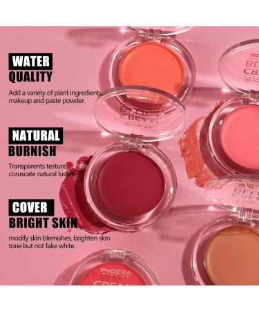 PHOERA Face Cheek Blush Cream - Long-Wear Matte Bold 102#Peach | Lightweight & Blendable Cream Blush for Contoured Cheeks - Buy Online on GoSupps.com