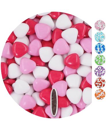 One-on 1kg chocolate cherries Mix white-pink shine shine heart chocolate drages-guest gifts wedding baptism communion-chocolate linen wedding almonds Candy bar sweets-gift Valentine's day white-rosa-pink mix 1kg