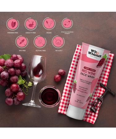 Wit & Whimsy Cherry Cheeks Red Wine Face Wash - Ayurvedic Cleanser with Himalayan Ashwagandha for All Skin Types - 100ML (3.38 Oz - Buy Online on GoSupps.com