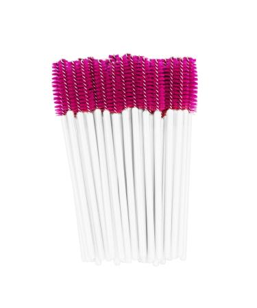 Profico 50 pieces of eyelash brushes disposable eyelashes brush eyelash brush set mascara brush mascara application eyelash brush for eyelash extensions white - dark pink