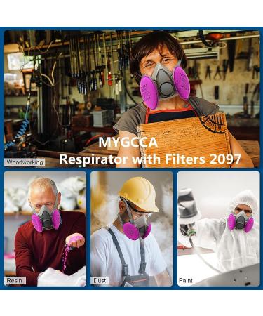 Half Facepiece with 2097 Filter MYGCCA Resin Respirator with Filters for Dust Organic Vapor Used in Painting Woodworking Epoxy Welding  - Buy Online on GoSupps.com